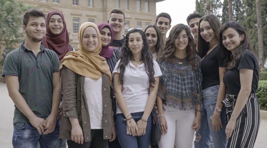 group photo of tertiary students in Unite Lebanon Youth Project's program